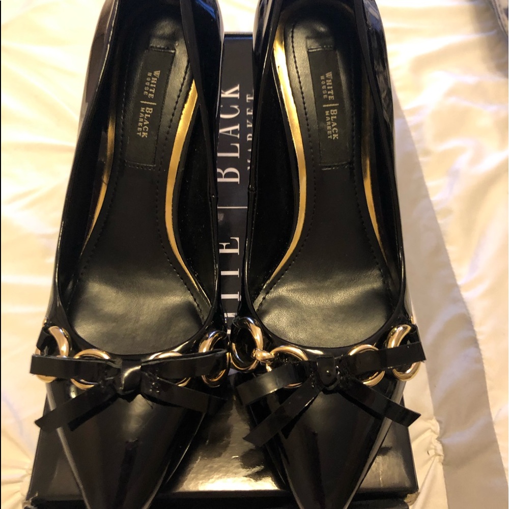 WHBM- Gabriella- Black Patent Leather- 7.5